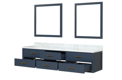 Castor 80 in W x 22 in D Blue Double Bath Vanity