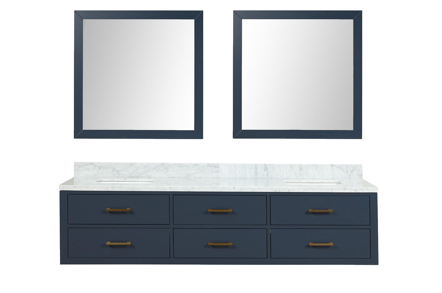 Castor 80 in W x 22 in D Blue Double Bath Vanity