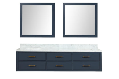 Castor 80 in W x 22 in D Blue Double Bath Vanity