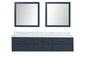 Castor 80 in W x 22 in D Blue Double Bath Vanity