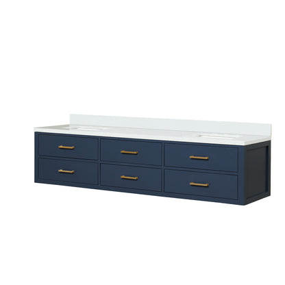 Castor 80 in W x 22 in D Blue Double Bath Vanity
