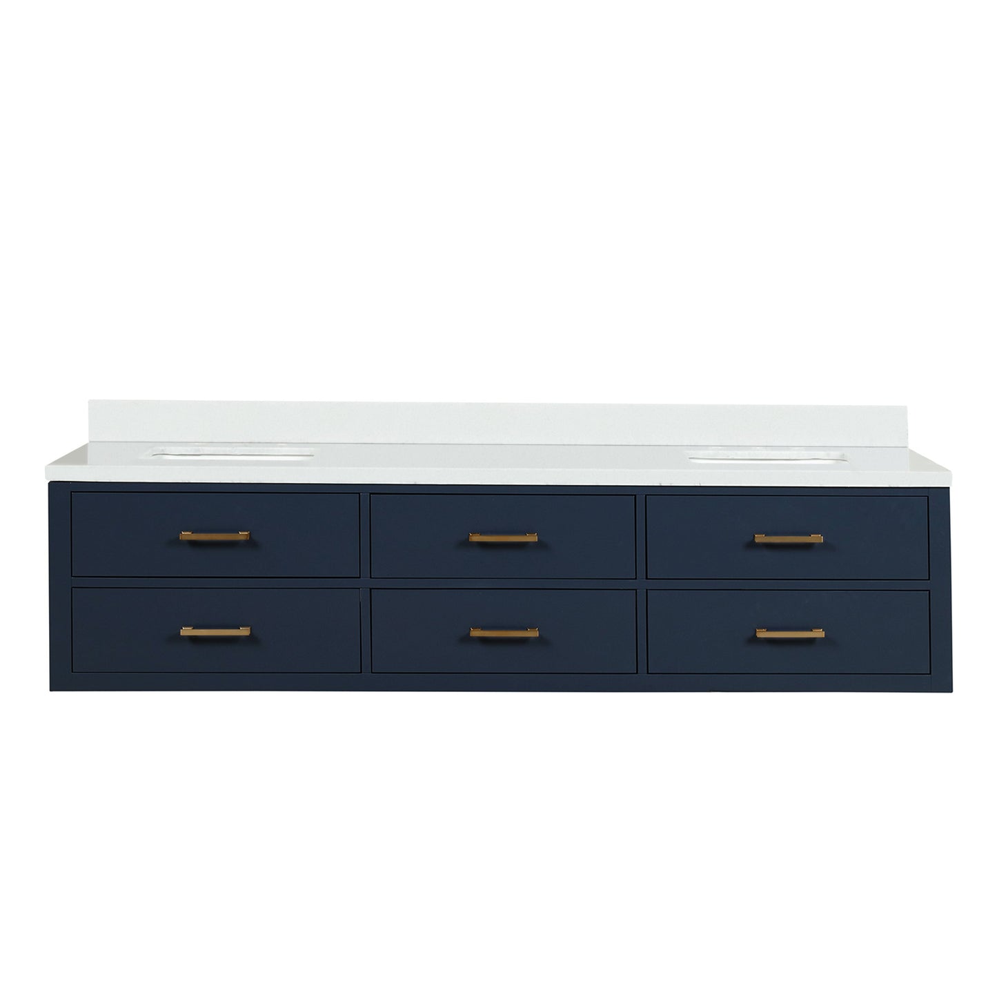 Castor 80 in W x 22 in D Blue Double Bath Vanity