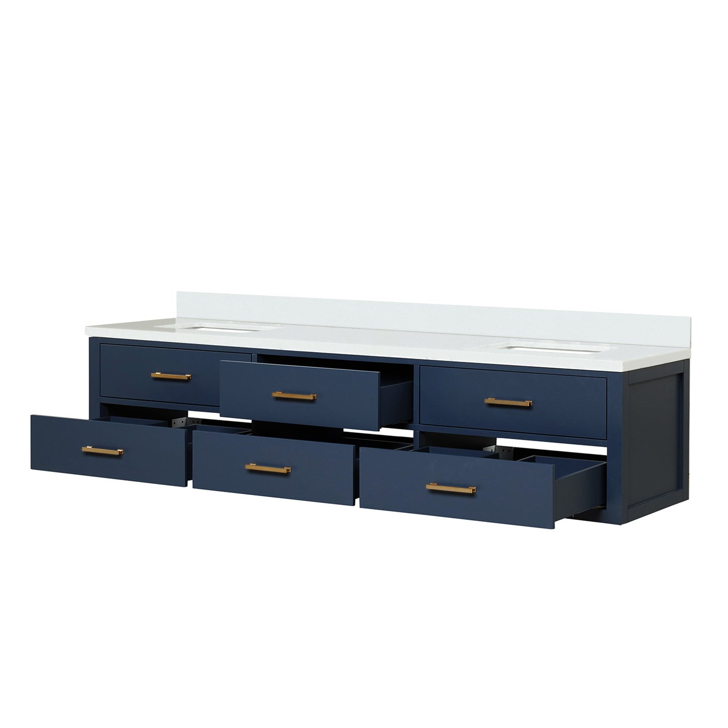 Castor 80 in W x 22 in D Blue Double Bath Vanity