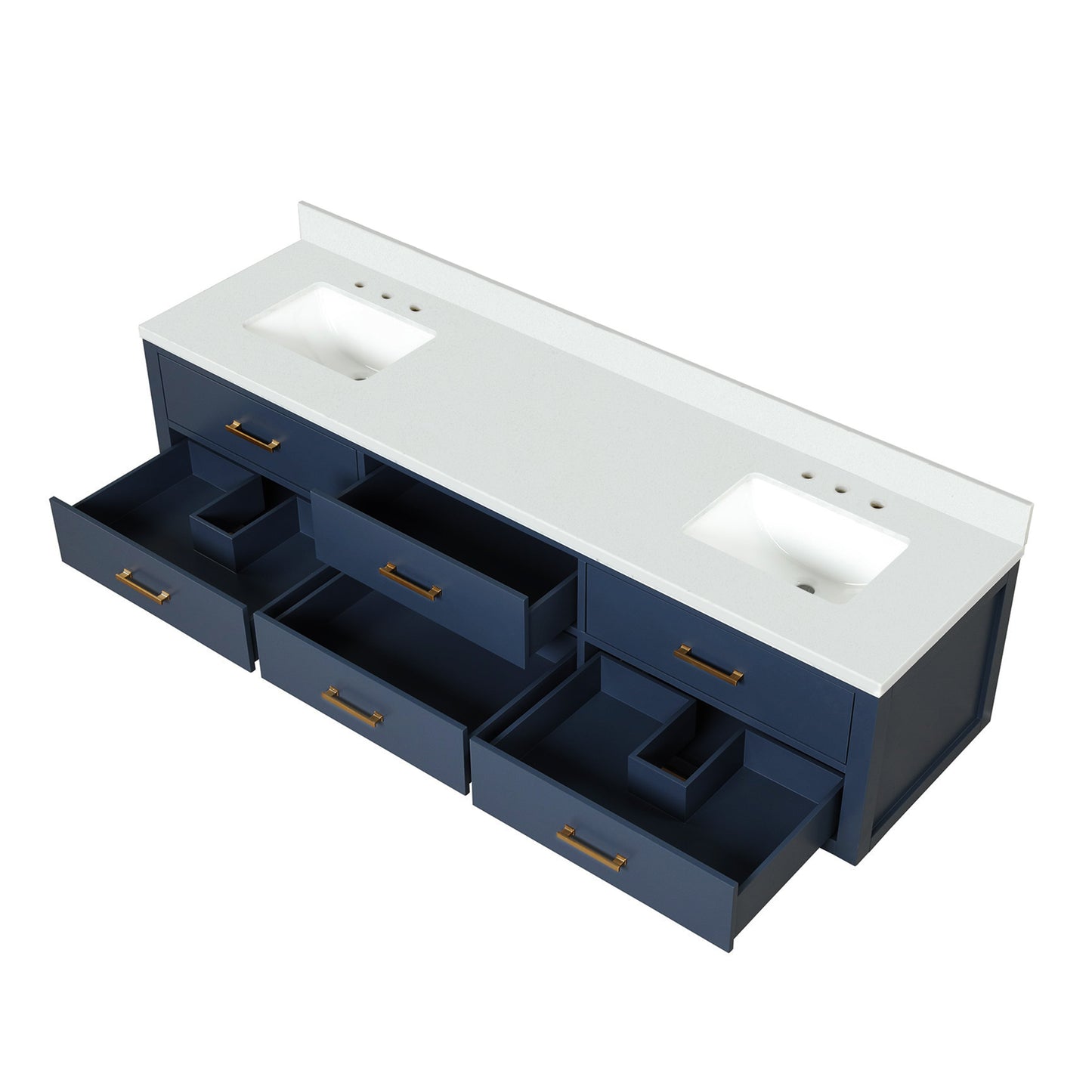 Castor 80 in W x 22 in D Blue Double Bath Vanity