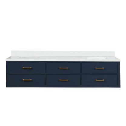 Castor 80 in W x 22 in D Blue Double Bath Vanity