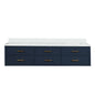 Castor 80 in W x 22 in D Blue Double Bath Vanity