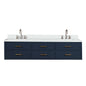 Castor 80 in W x 22 in D Blue Double Bath Vanity