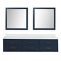 Castor 80 in W x 22 in D Blue Double Bath Vanity