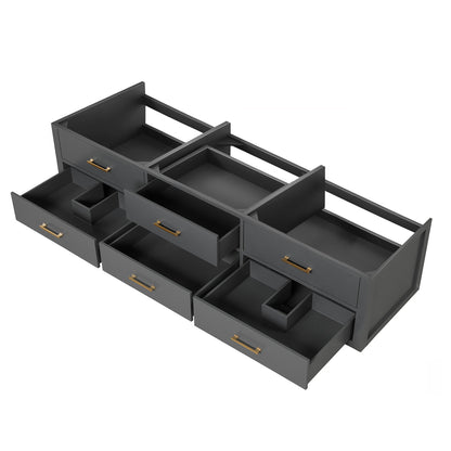 Castor 80 in W x 22 in D Black Double Bath Vanity