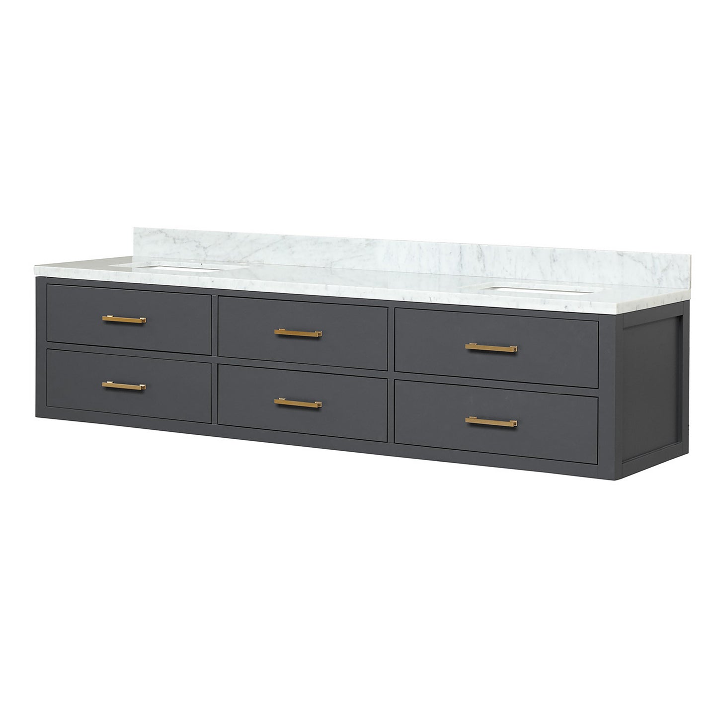 Castor 80 in W x 22 in D Black Double Bath Vanity