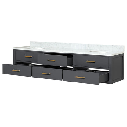Castor 80 in W x 22 in D Black Double Bath Vanity