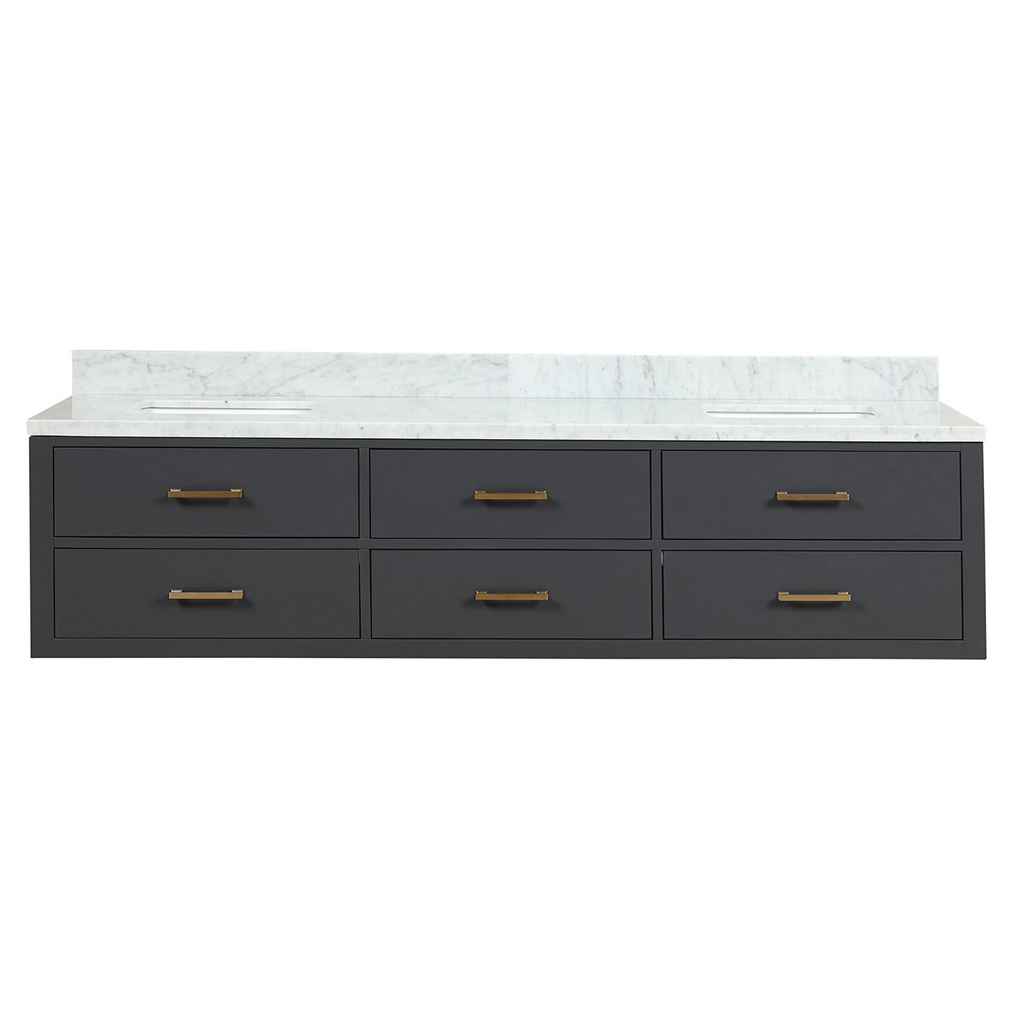 Castor 80 in W x 22 in D Black Double Bath Vanity