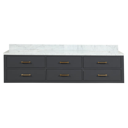 Castor 80 in W x 22 in D Black Double Bath Vanity