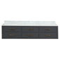 Castor 80 in W x 22 in D Black Double Bath Vanity