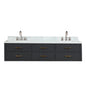 Castor 80 in W x 22 in D Black Double Bath Vanity