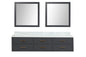 Castor 80 in W x 22 in D Black Double Bath Vanity