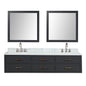 Castor 80 in W x 22 in D Black Double Bath Vanity