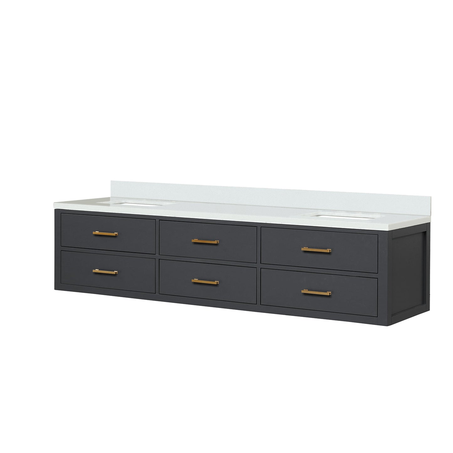 Castor 80 in W x 22 in D Black Double Bath Vanity