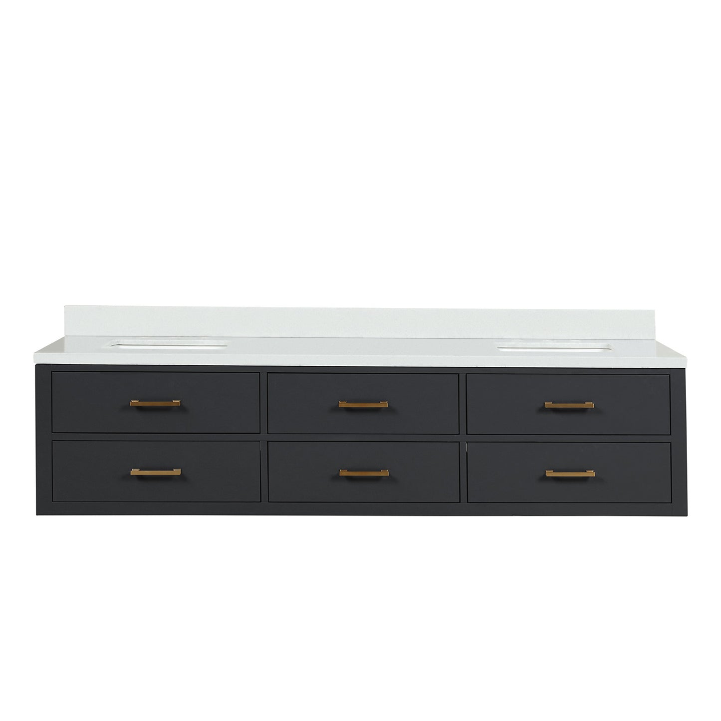 Castor 80 in W x 22 in D Black Double Bath Vanity