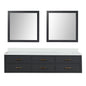 Castor 80 in W x 22 in D Black Double Bath Vanity