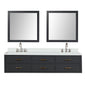 Castor 80 in W x 22 in D Black Double Bath Vanity