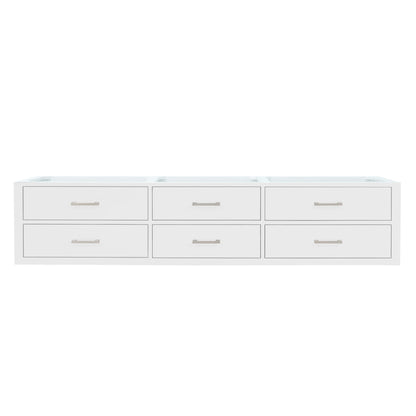 Castor 84 in W x 22 in D White Double Bath Vanity
