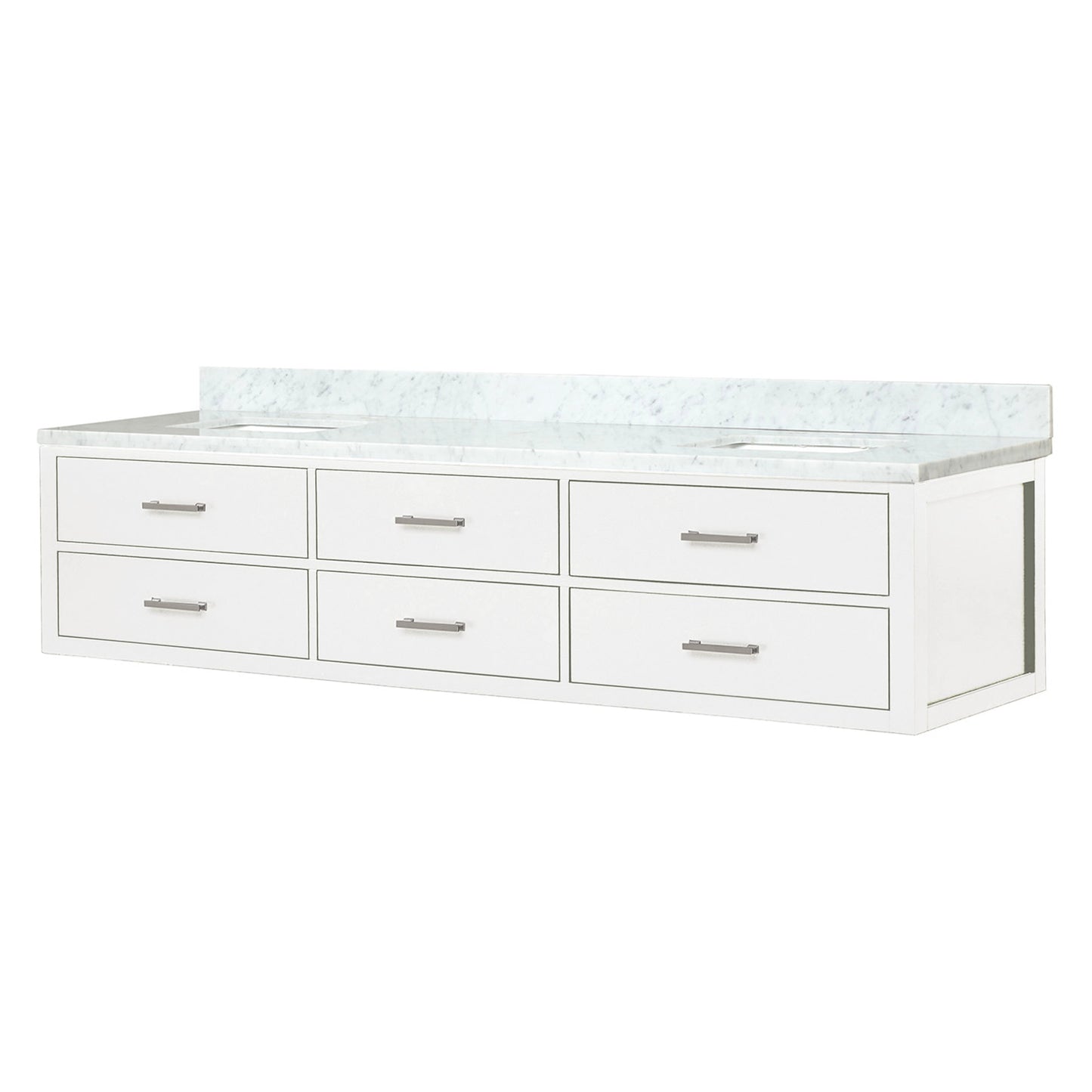 Castor 84 in W x 22 in D White Double Bath Vanity