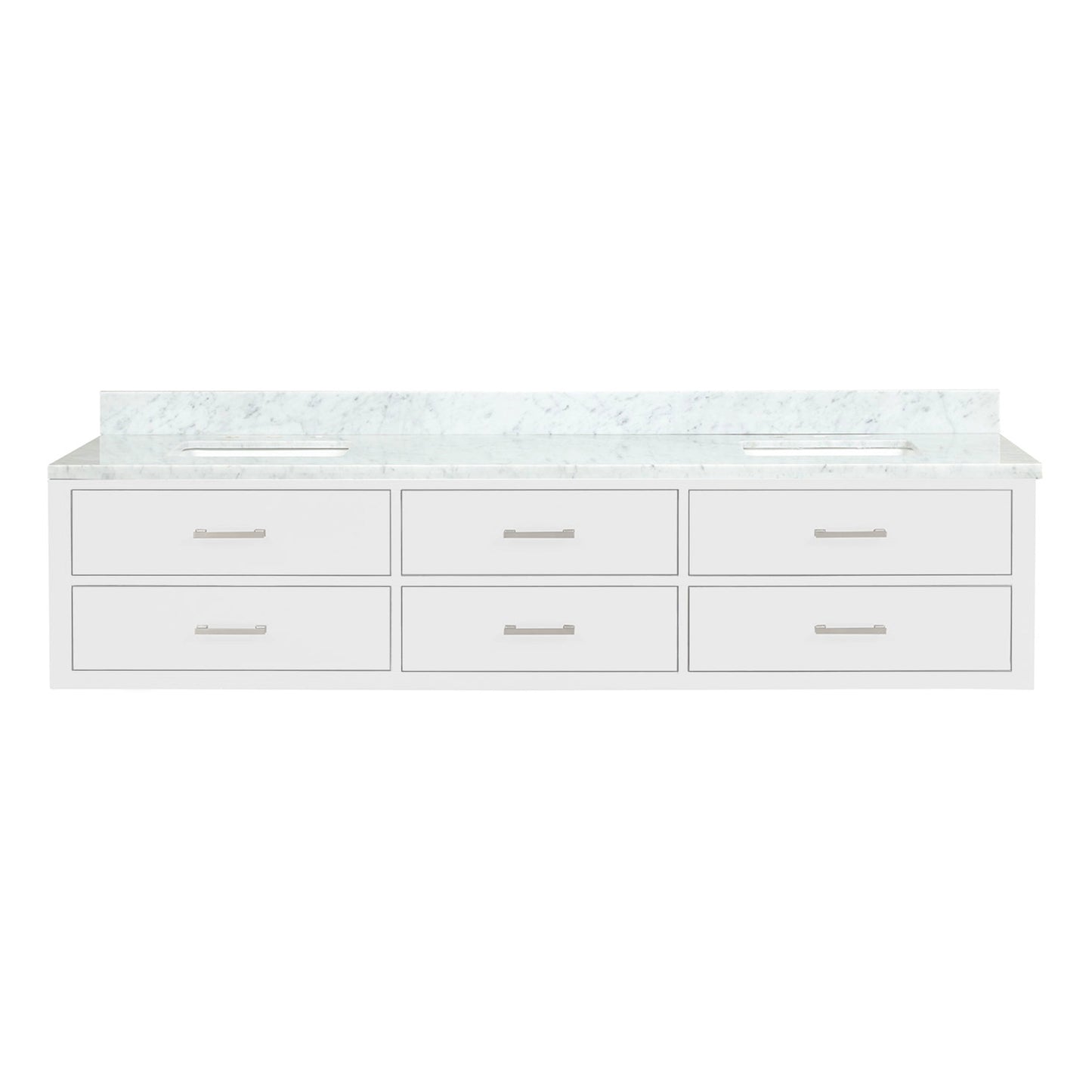 Castor 84 in W x 22 in D White Double Bath Vanity