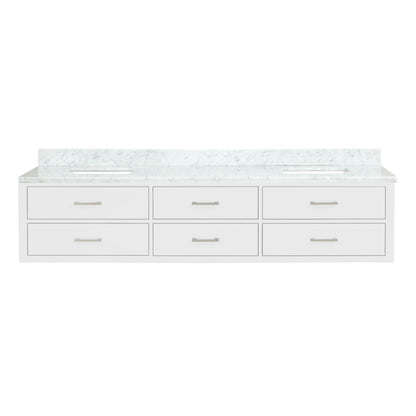 Castor 84 in W x 22 in D White Double Bath Vanity