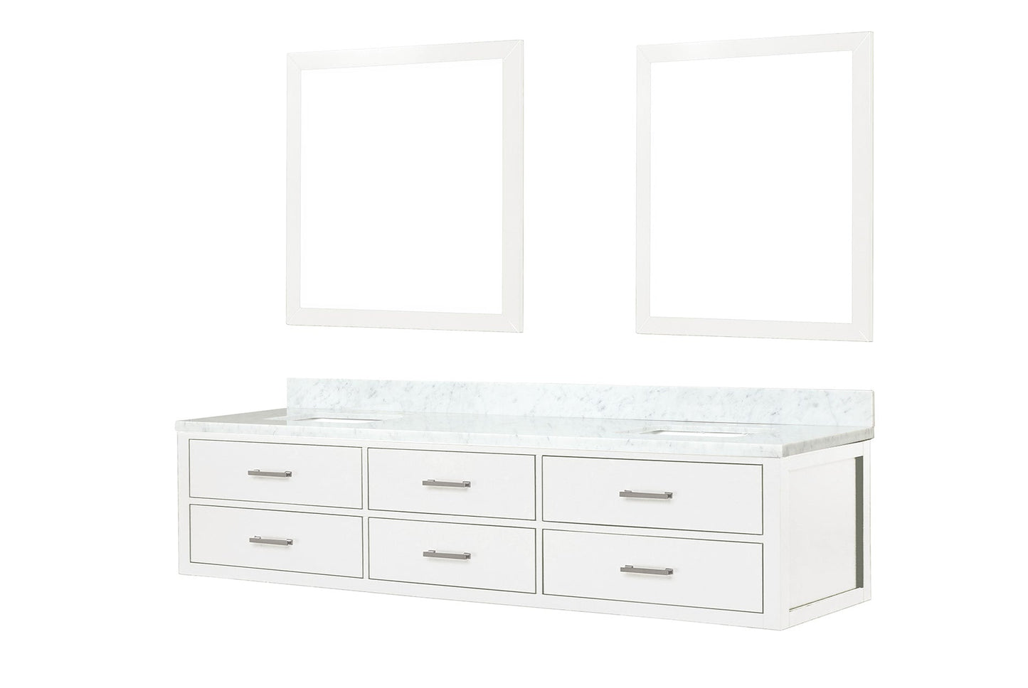 Castor 84 in W x 22 in D White Double Bath Vanity