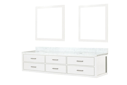 Castor 84 in W x 22 in D White Double Bath Vanity