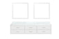 Castor 84 in W x 22 in D White Double Bath Vanity