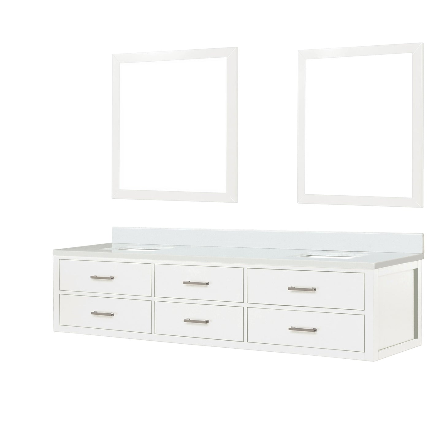 Castor 84 in W x 22 in D White Double Bath Vanity