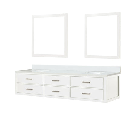 Castor 84 in W x 22 in D White Double Bath Vanity