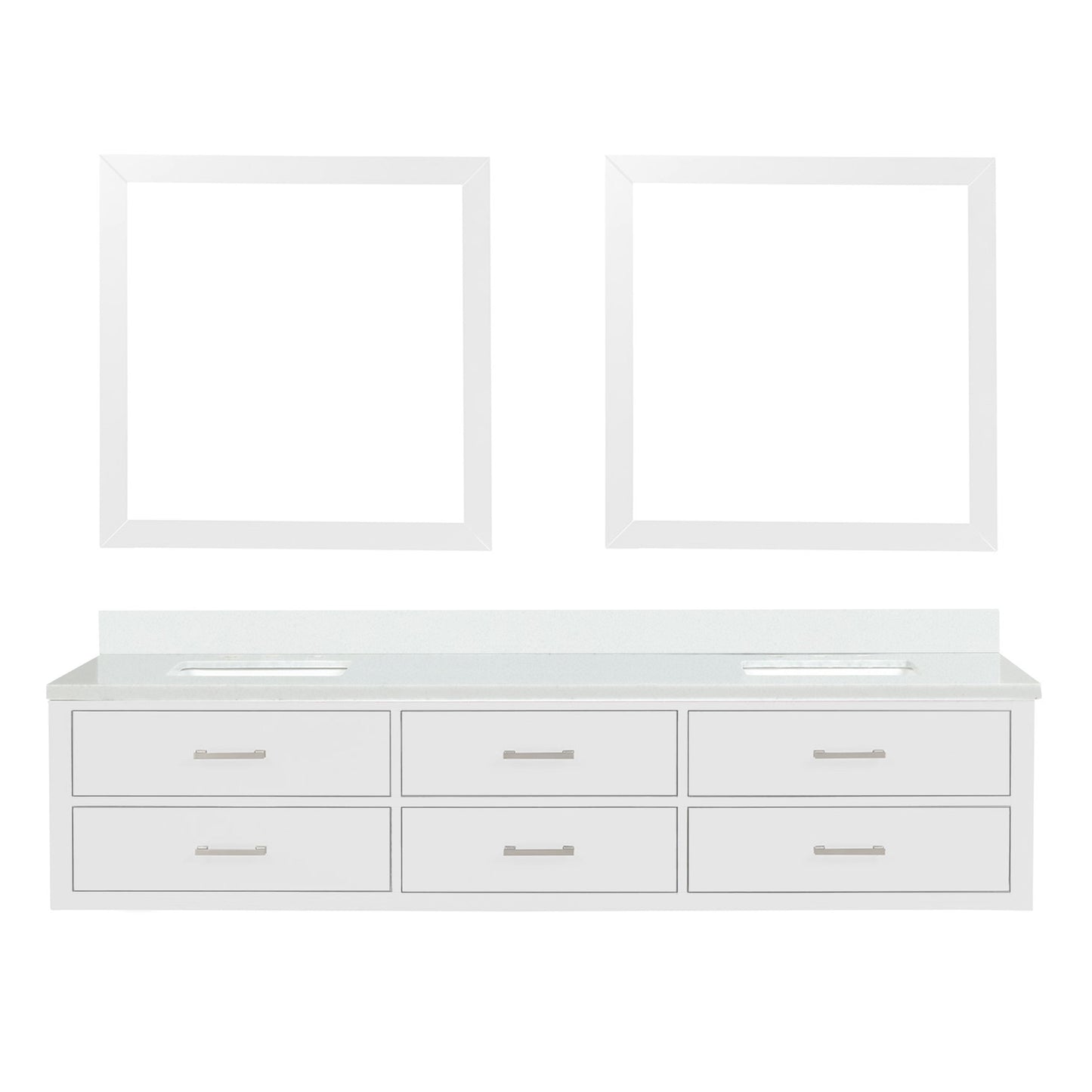 Castor 84 in W x 22 in D White Double Bath Vanity