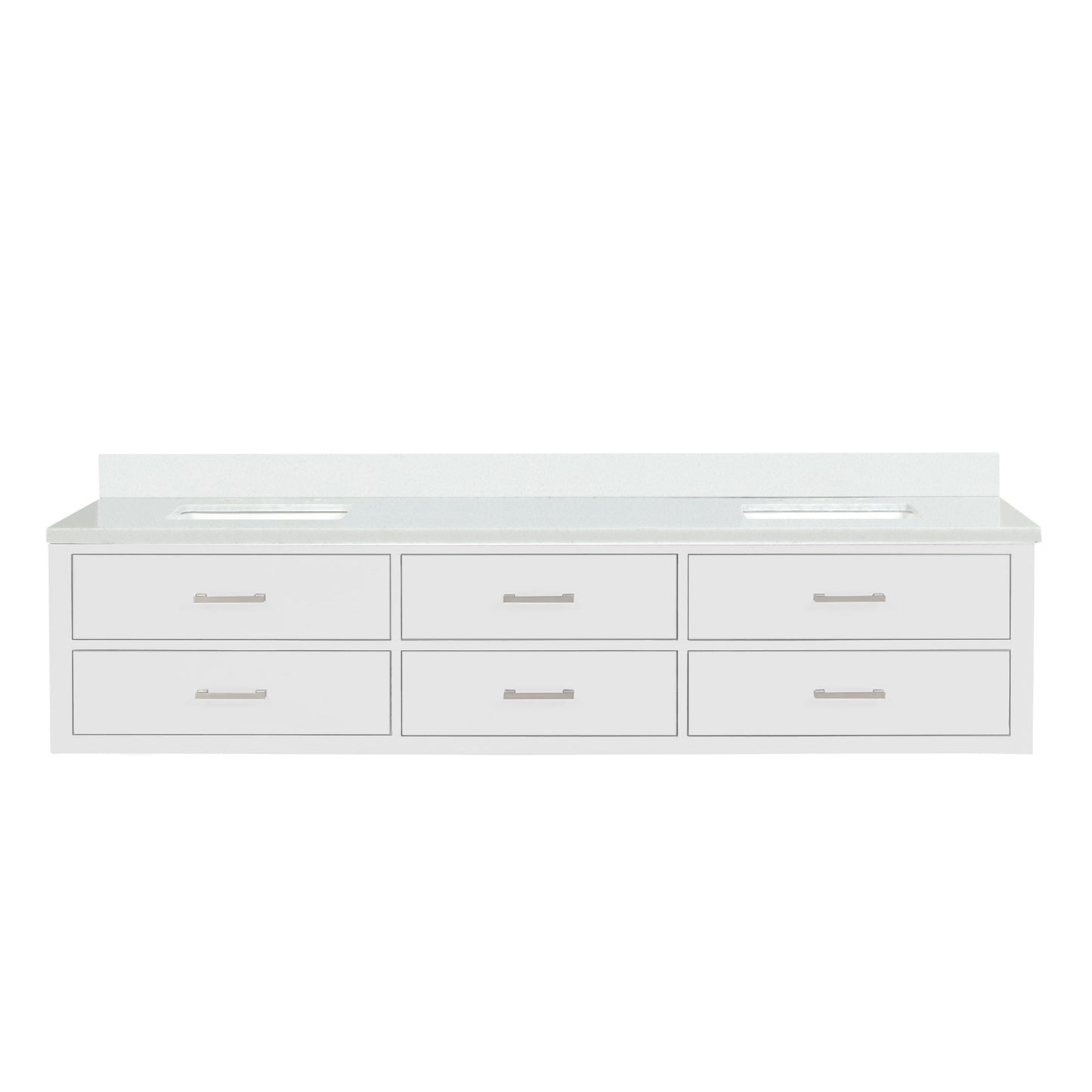Castor 84 in W x 22 in D White Double Bath Vanity