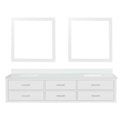 Castor 84 in W x 22 in D White Double Bath Vanity