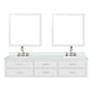 Castor 84 in W x 22 in D White Double Bath Vanity