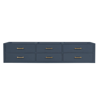 Castor 84 in W x 22 in D Blue Double Bath Vanity