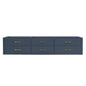Castor 84 in W x 22 in D Blue Double Bath Vanity