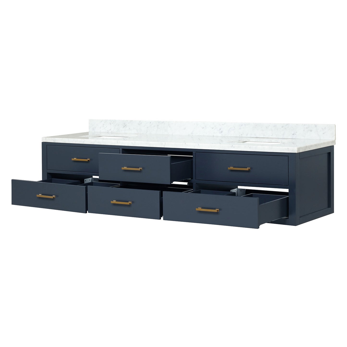 Castor 84 in W x 22 in D Blue Double Bath Vanity