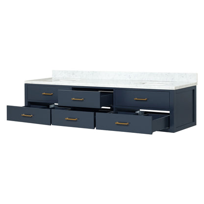 Castor 84 in W x 22 in D Blue Double Bath Vanity