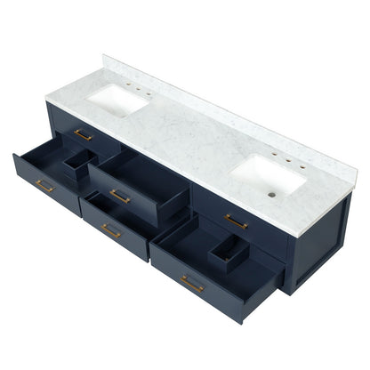 Castor 84 in W x 22 in D Blue Double Bath Vanity