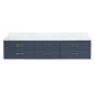 Castor 84 in W x 22 in D Blue Double Bath Vanity