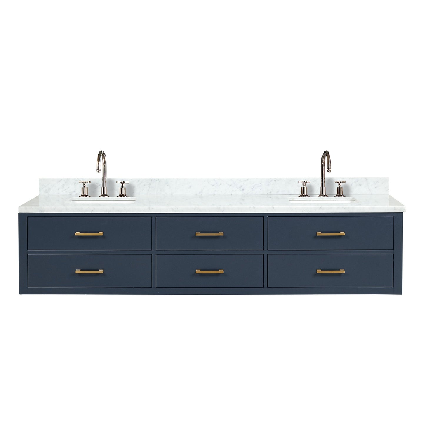 Castor 84 in W x 22 in D Blue Double Bath Vanity
