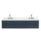 Castor 84 in W x 22 in D Blue Double Bath Vanity