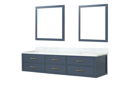 Castor 84 in W x 22 in D Blue Double Bath Vanity