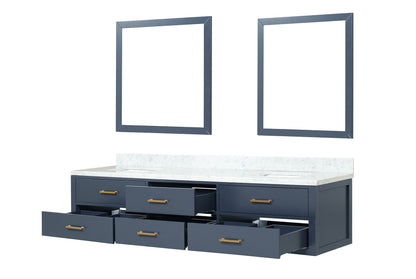 Castor 84 in W x 22 in D Blue Double Bath Vanity