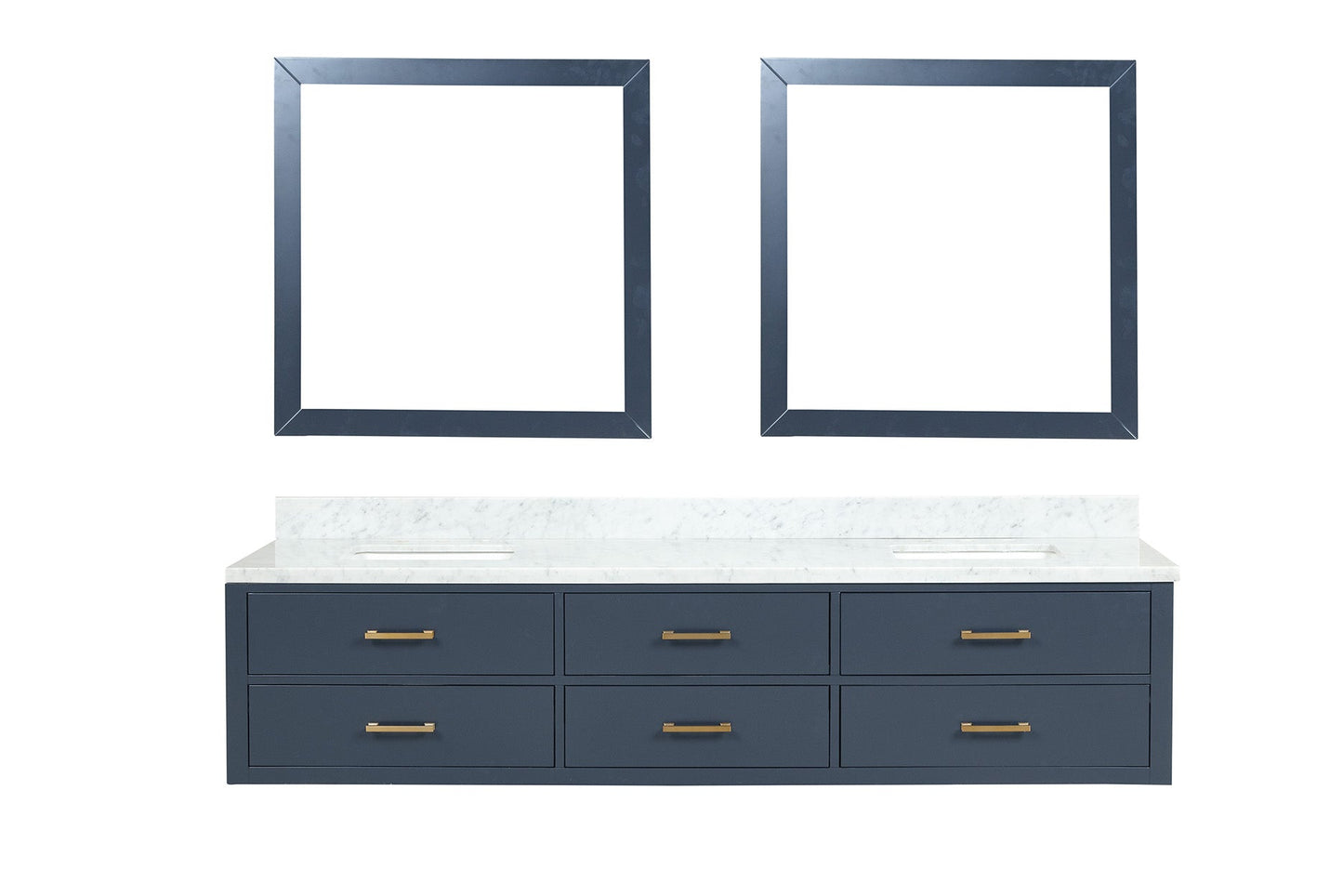 Castor 84 in W x 22 in D Blue Double Bath Vanity