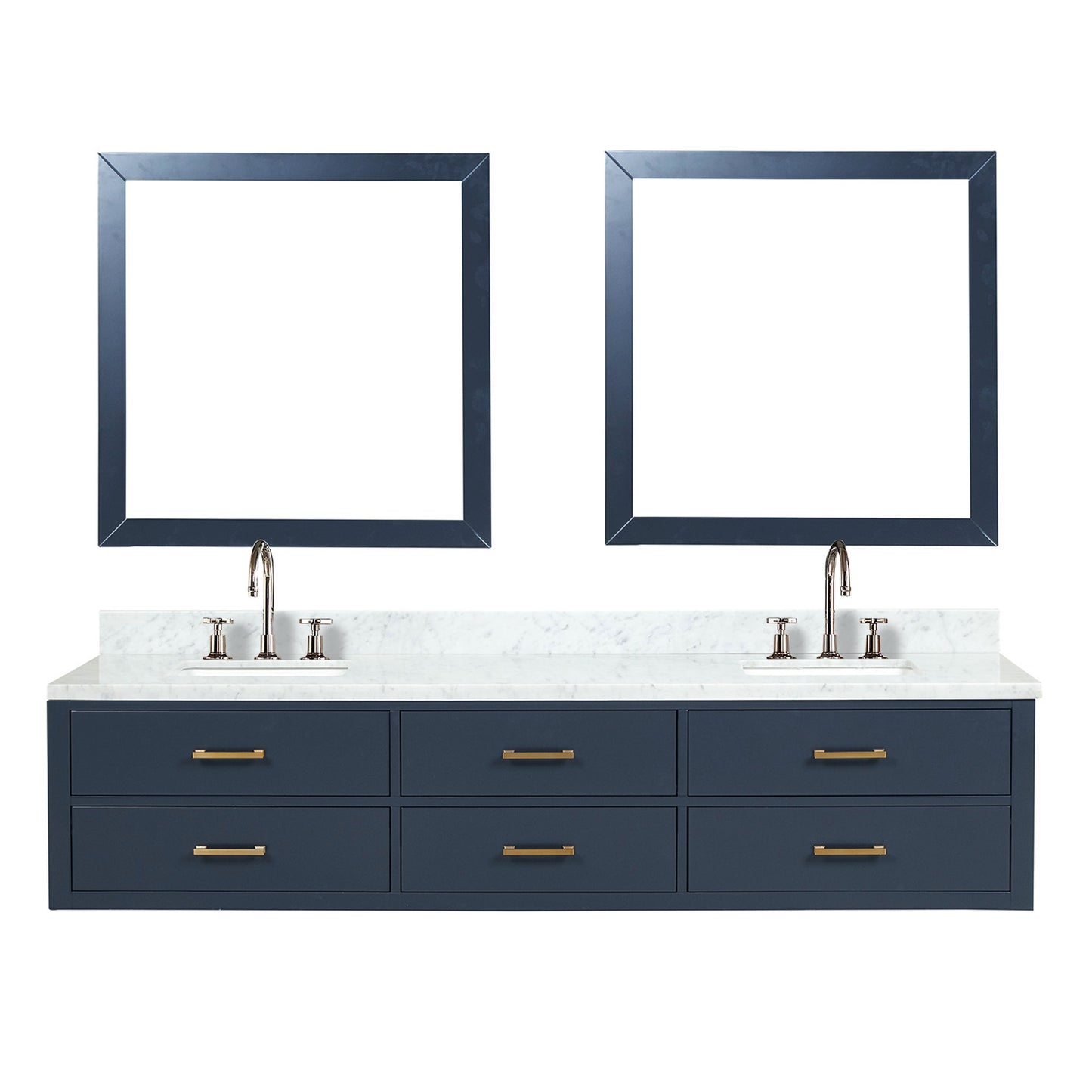 Castor 84 in W x 22 in D Blue Double Bath Vanity